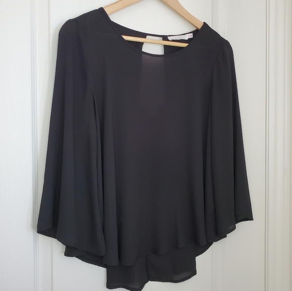 LUSH Sheer Black Blouse - Picture 3 of 11